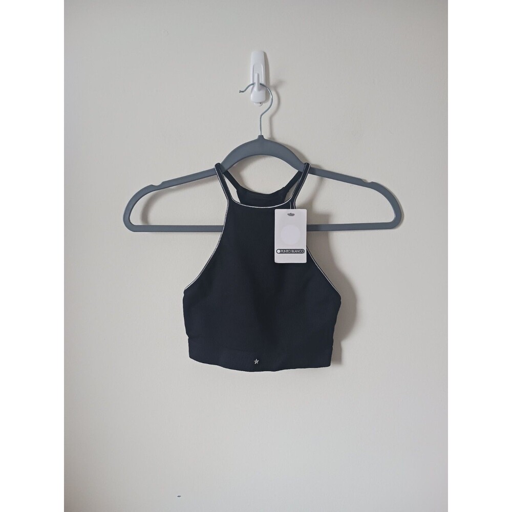 Punto Blanco Sports Bra S Black Wireless‎ Racerback Yoga Gym Comfort